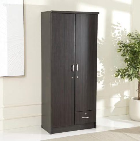 Riley 2 Door Wooden Wardrobe With One Lockable Drawer (With Installation)
