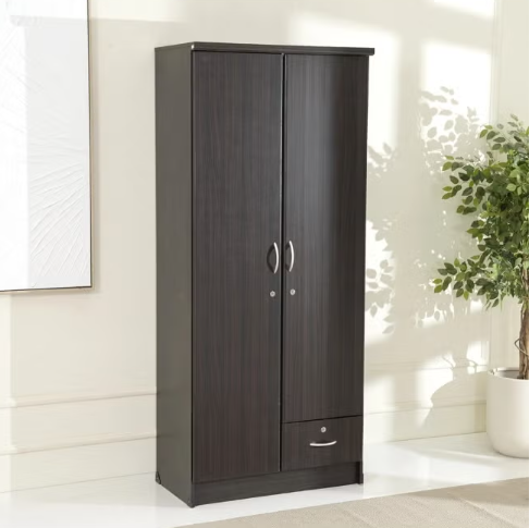 Riley 2 Door Wooden Wardrobe With One Lockable Drawer