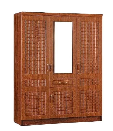 Crete 3 door wardrobe with one drawer and storage and also one hanging side with 8 shelves | Lockable door (With Installation)