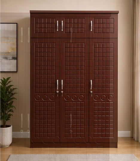 ABX HOME Arbaz 3 Doors wardrobe with Storage and Hanger and Lockable Doors | Three door Wardrobe