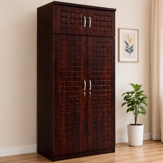 ABX HOME Arbaz 2 Doors wardrobe with Storage and Hanger and Lockable Doors | Two door Wardrobe