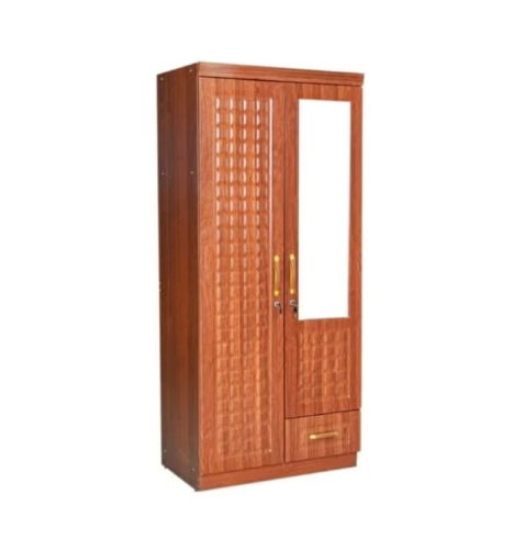 ABX HOME Shaku 2 Door Wooden Wardrobe, Cabinet Cupboard Engineered Wood Perfect Modern Stylish Heavy Duty With Mirror (With Installation)