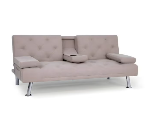 ABX HOME GOSFORD 3-Seater Fabric Sofa Bed | Sofa Cum Bed with 2-Cup Holder Dropdown