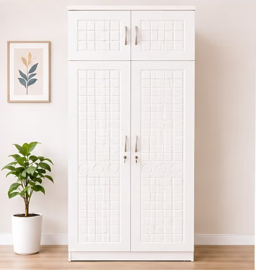 ABX HOME Arbaz 2 Doors wardrobe with Storage and Hanger and Lockable Doors | Two door Wardrobe