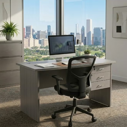 ABX HOME Executive wooden office table 140 CM with 3 drawer with lock | Wooden office desk ABX-14070