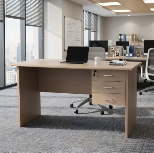 ABX HOME Executive wooden office table 140 CM with 3 drawer with lock | Wooden office desk ABX-14070