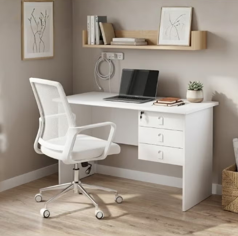 ABX HOME Executive wooden office table 120 CM with 3 drawer with lock | Wooden office desk ABX-001