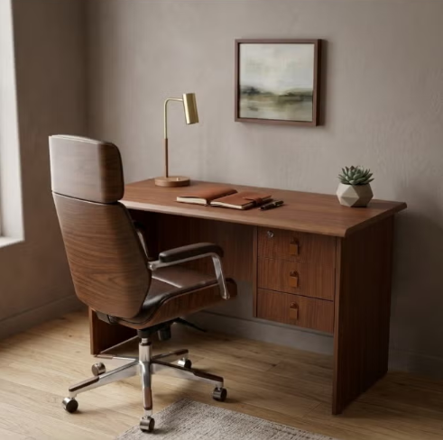 ABX HOME Executive wooden office table 120 CM with 3 drawer with lock | Wooden office desk ABX-001