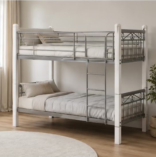 ABX HOME HARPER Solid wood metal Bunk Bed | Sturdy Modern Design Wooden Single Bed Frame 190X90 Size