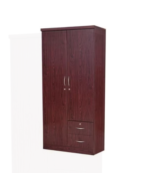 Riley 2 Door wardrobe with 2 drawer Hanging Rod & 5 Shelves (With Installation)