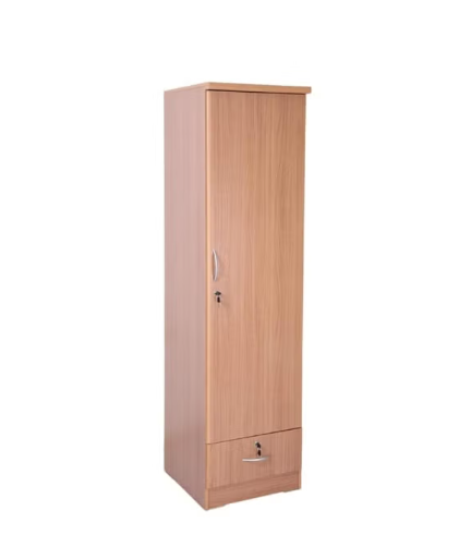 Turin Single door wardrobe with hanger and shelf with lockable drawer and door