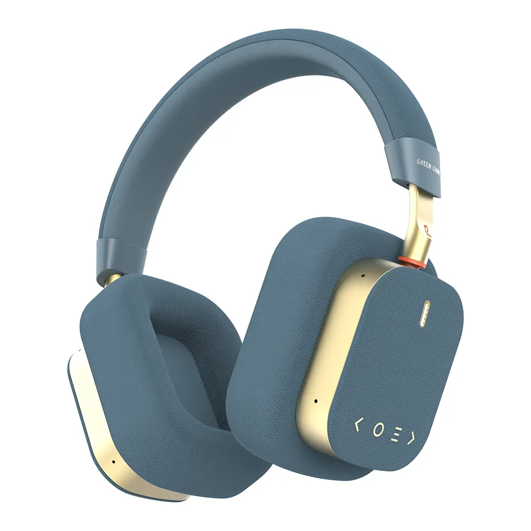 Green Lion Cannes Wireless ANC Headphones – Hybrid ANC, 6 Mics, 90H Playtime, Bluetooth 5.3, 40mm Driver (Blue)