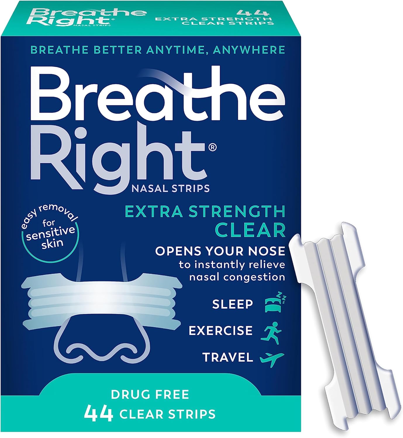 Breathe Right Extra - 44 Clear Strips