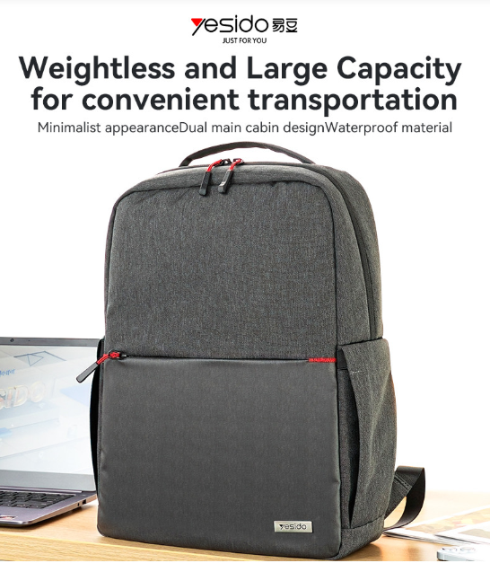 WB34 Large Capacity Dual Main Cabin Design Waterproof Anti Splashing Backpack Computer Bag