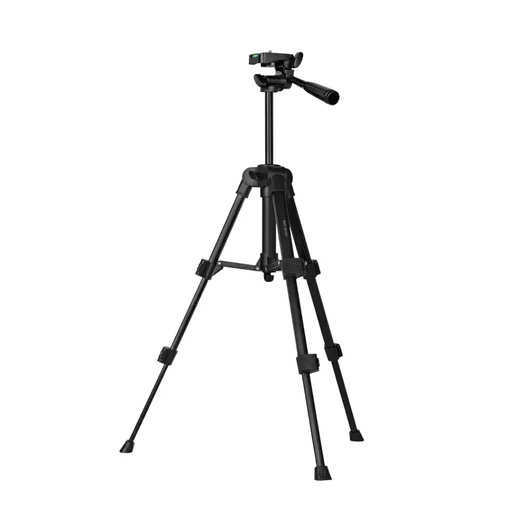 حامل ثلاثي القوائم من الألومنيوم الأخضر GTP -50 مع دوران 360 درجة وحامل هاتف وسعة تحميل 2 كجم - أسود