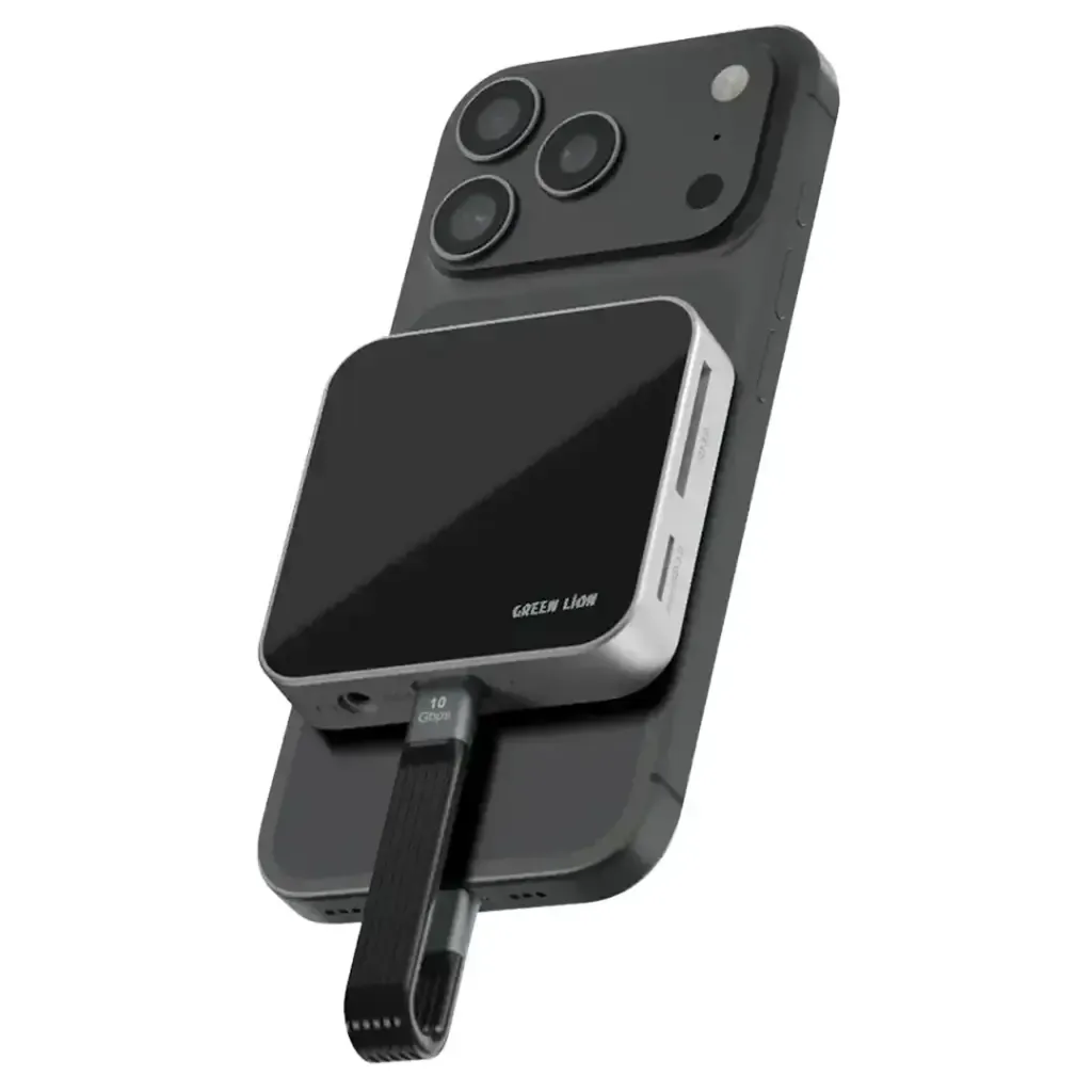 محور متعدد الأجهزة 8 في 1 USB - C من Green Lion مع 4K @ 60Hz HDMI و 100W PD و 10Gbps نقل البيانات - أسود
