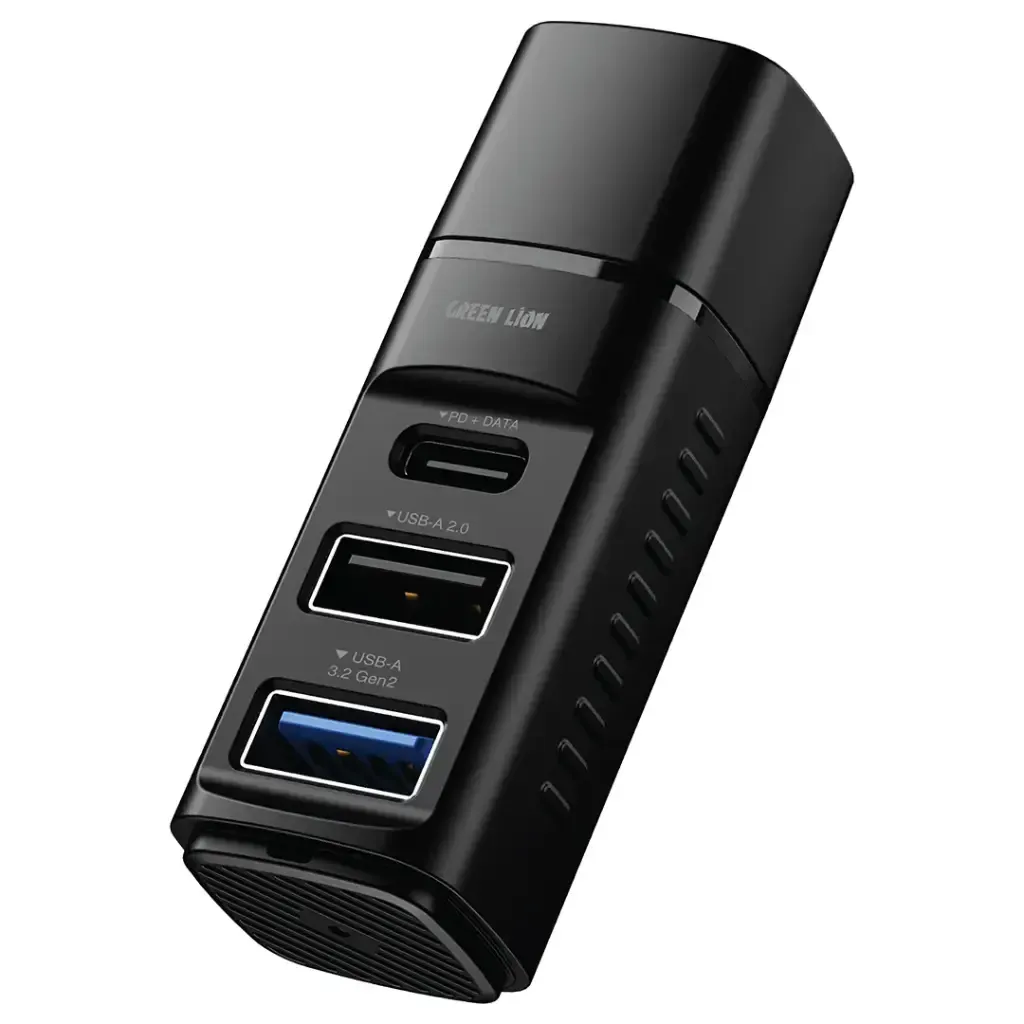 لوحة وصل 3 في 1 USB - C مع USB - A 3.2 Gen 2 و USB - A 2.0 و 100W PD - أسود