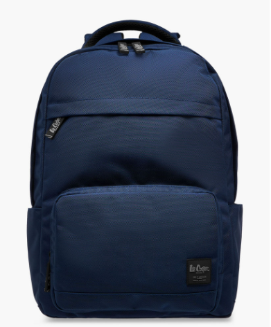 Lee Cooper Textured School Backpack with Adjustable Straps and Zip Closure - 34x47x21 cm - Blue