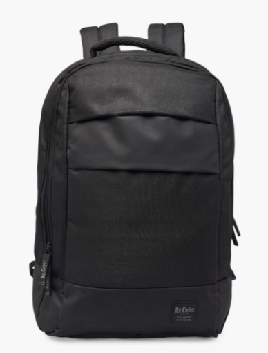 Lee Cooper Solid School Backpack with Adjustable Shoulder Straps and Zip Closure - 17x32x48 cms - Black