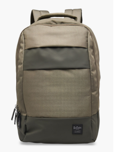 Lee Cooper Solid School Backpack with Adjustable Shoulder Straps and Zip Closure - 17x32x48 cms - Green
