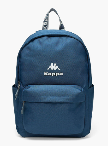 Kappa Logo Detail Backpack with Adjustable Shoulder Straps - Blue