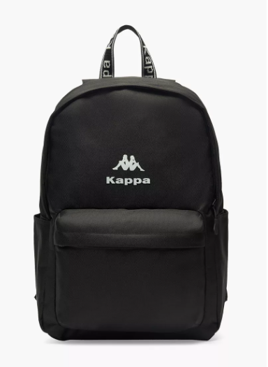 Kappa Logo Detail Backpack with Adjustable Shoulder Straps - Black