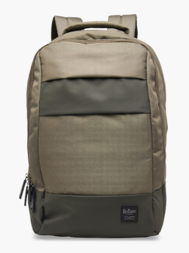 Lee Cooper Solid School Backpack with Adjustable Shoulder Straps and Zip Closure - 17x32x48 cms - Green