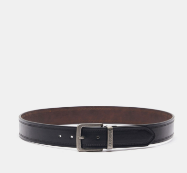 Lee Cooper Solid Belt with Pin Buckle Closure and Stitch Detailing