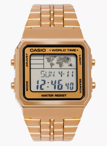 Casio Unisex Stainless Steel Gold Strap Digital Watch - A500WGA-9DF