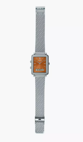Casio Silver Analog-Digital Stainless Steel Strap Watch | MTP-B205M-5EDF | 30 MM