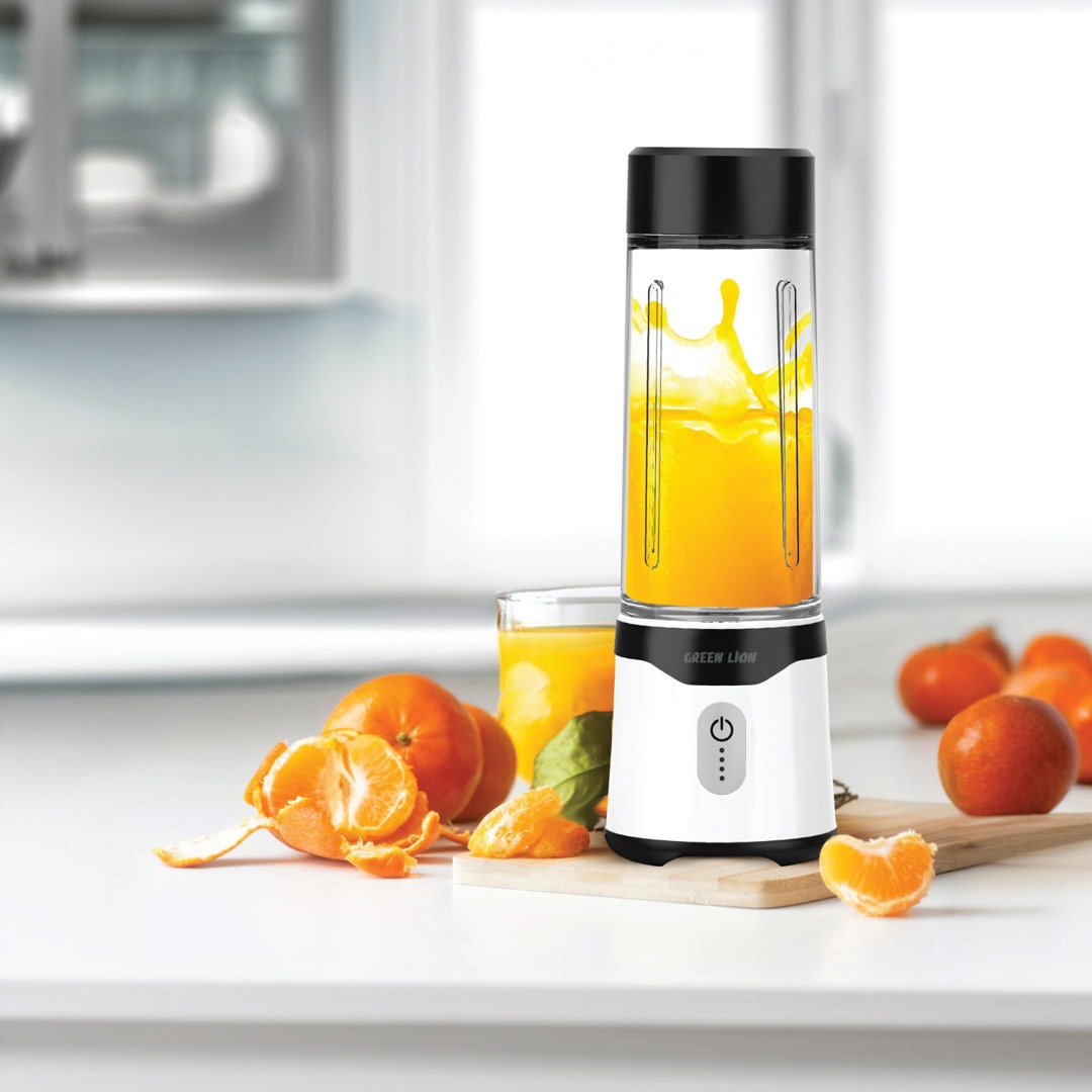 Green Lion Summer Mate Portable Blender – Black & White | 500mL USB-C Rechargeable Personal Blender