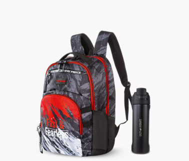 Eazy Kids Fast & Fearless School Bag with 710 ml Stainless Steel Water Bottle - 20 Inch