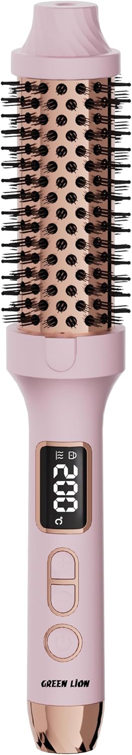 Green Lion 3-in-1 BELLA Hair Styling Comb with 30s Fast PTC Heating, 70W Power, 3×Style Modes, 120°-200°C Temperature, 60Min Auto Off, Anti-Scalding Design, Digital Display, Best Gift for Women - Pink