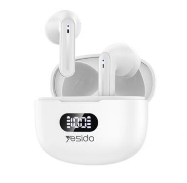 Earbuds TWS19 Bluetooth 5.3 LED Digital Display ENC Noise Reduction Bluetooth Earphone White