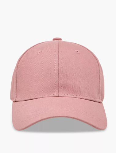 Baseball Style Cap with Buckled Strap Closure (Free Size) - Pink