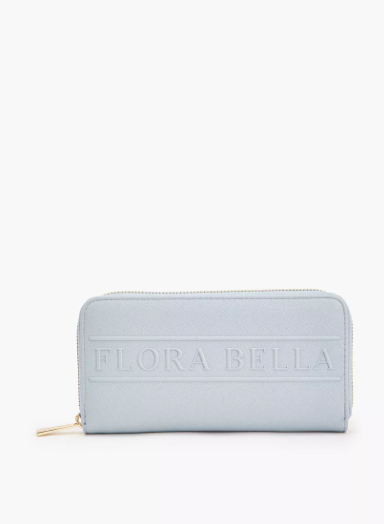 Flora Bella Logo Textured Zip Around Wallet - Blue