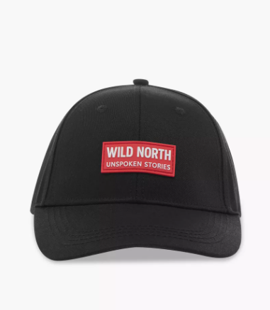 Men Cap with Applique Design (Free Size) - Black