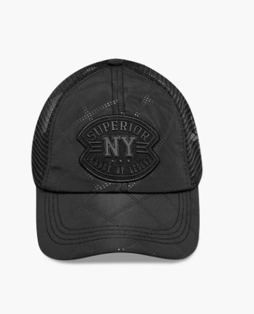 Men Cap with New York Embossing (Free Size) - Black