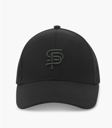 Men Cap with Embroidered Design (Free Size) - Black