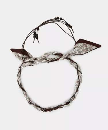 Styli Brown Paisley Print Scarf Belt