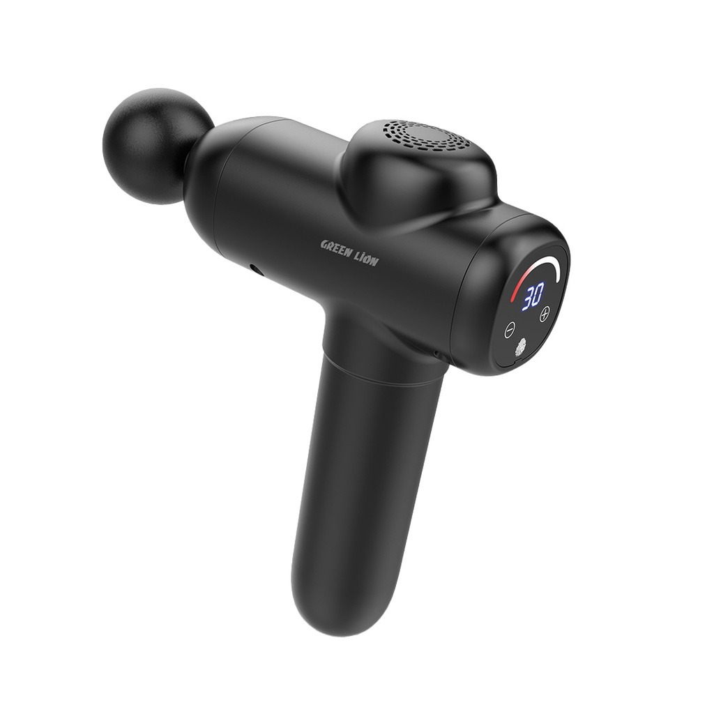 Green Lion Wave Massager Gun – Black | Rechargeable Deep Tissue Massage Gun with 30 Speed Levels