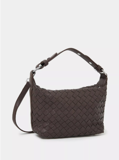 Styli Brown Woven Crossbody Bag - Brown