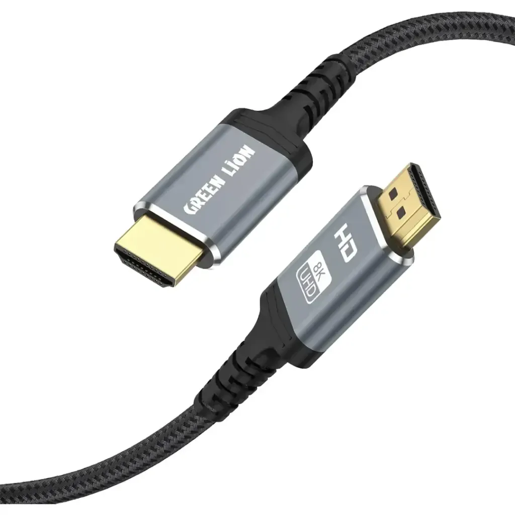 كابل Green Lion HDMI إلى HDMI بدقة 8K وطول 3 أمتار – أسود | كابل HDMI 2.1 فائق السرعة (48 جيجابت في الثانية)