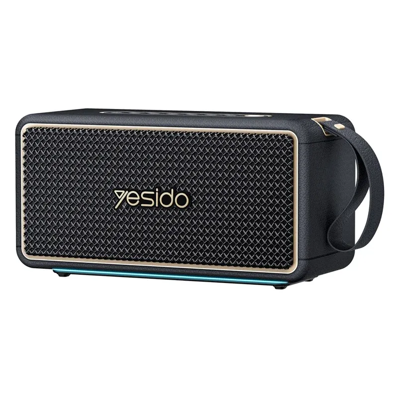 مكبر صوت لاسلكي محمول YESIDO YSW48 بقوة 65 واط، يدعم تقنية Bluetooth 5.3 وإضاءة RGB، ومقاوم للماء بمعيار IPX6، ويدعم تقنية TWS للصوت المجسم (ستيريو) – لون أسود.