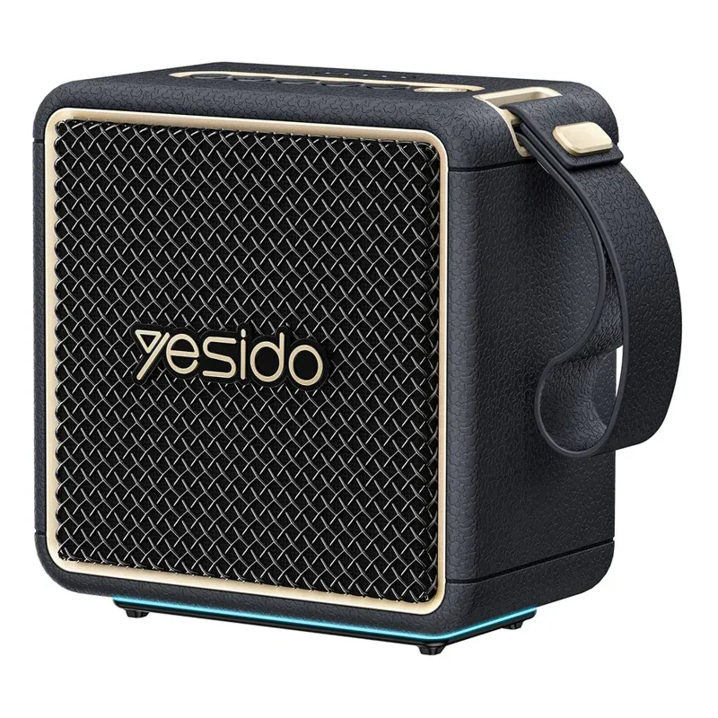 YESIDO YSW47 30W Portable Bluetooth 5.3 Speaker with RGB Lights, IPX6 Waterproof, TWS Stereo Wireless Speaker – Black