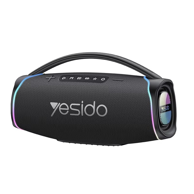 YESIDO YSW46 220W سماعة بلوتوث محمولة 5.3 واط مع أضواء RGB، ستيريو TWS، ميكروفون لاسلكي وبطارية 27000 مللي أمبير في الساعة – أسود
