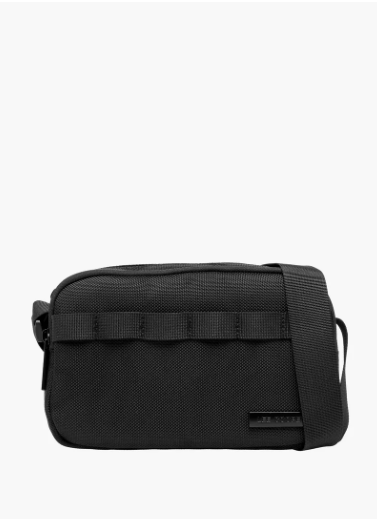 Lee Cooper Men Textured Crossbody Bag- Black