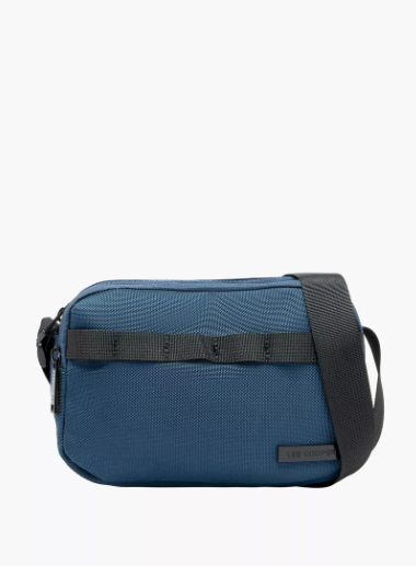 Lee Cooper Men Textured Crossbody Bag- Blue