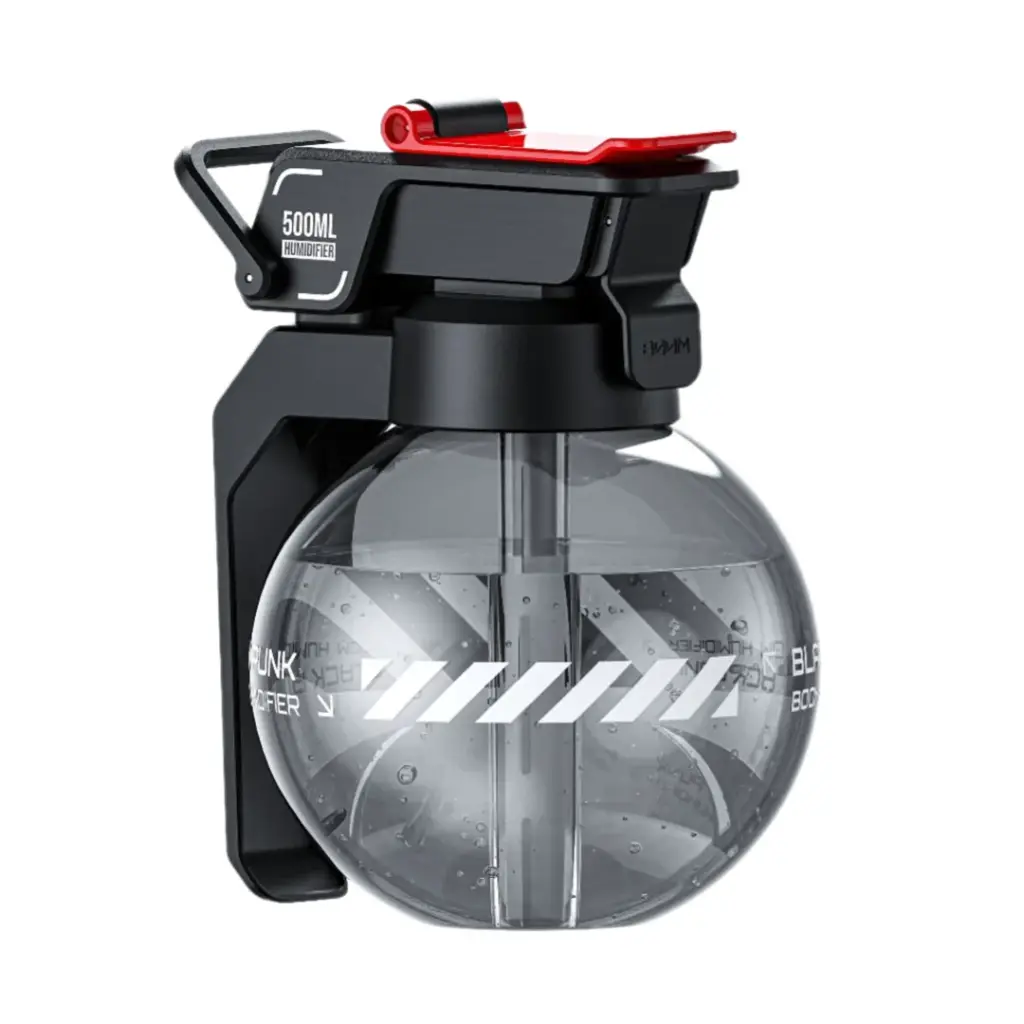 Green Lion Grenade Humidifier 500mL Portable USB-C Nano Mist Air Humidifier with Breathing Light – Black