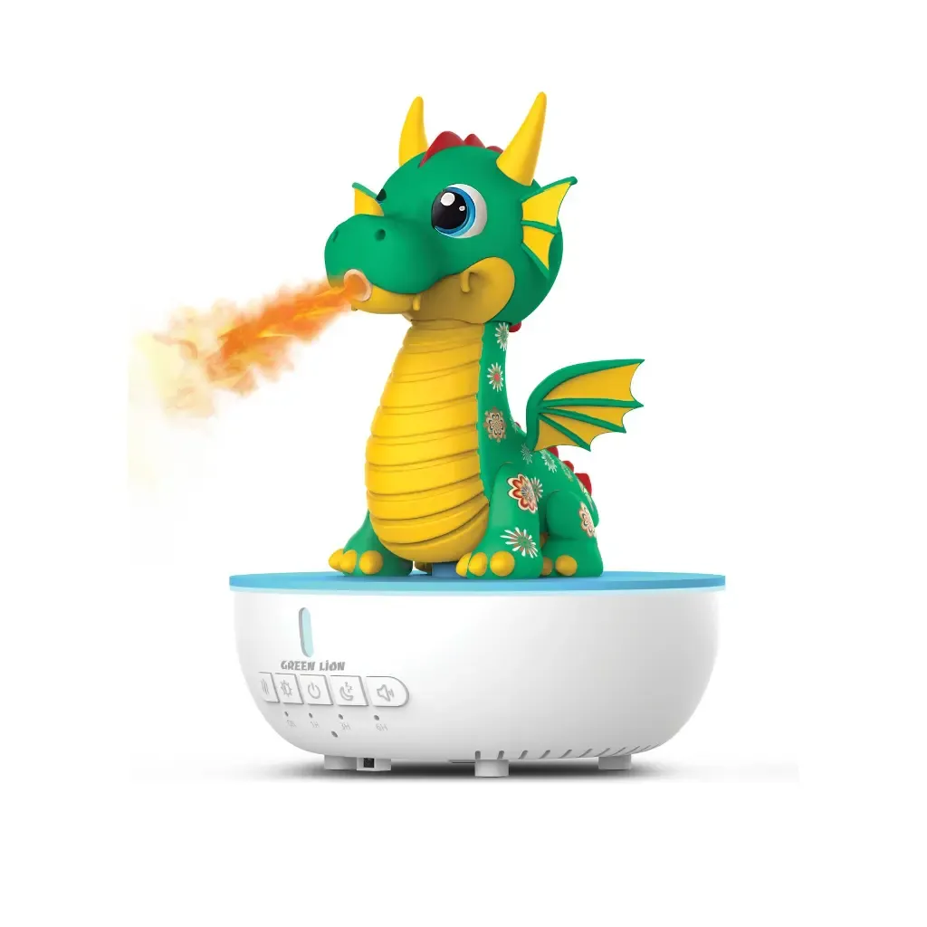 Green Lion Dragon Mist Aroma Diffuser GL-HU14, 200ml Cool Mist Humidifier with RGB Light, White Noise, Remote Control & USB-C – Green